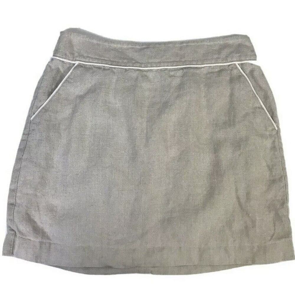 Loft Cotton Skirt Women’s 6 Tan Casual Above Knee Pockets Casual Preppy Work